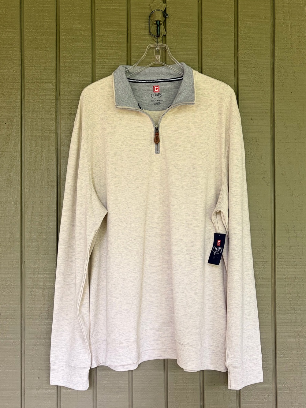 NWT Chaps Men's XXL Quarter-Zip Pullover - Oatmeal Heather - Style
CM35LK975